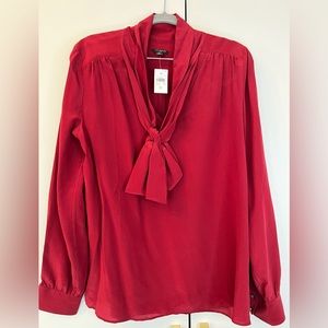 Ann Taylor Silk bow tie blouse